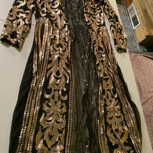 Elegant Black and Gold Sequin cardigan
